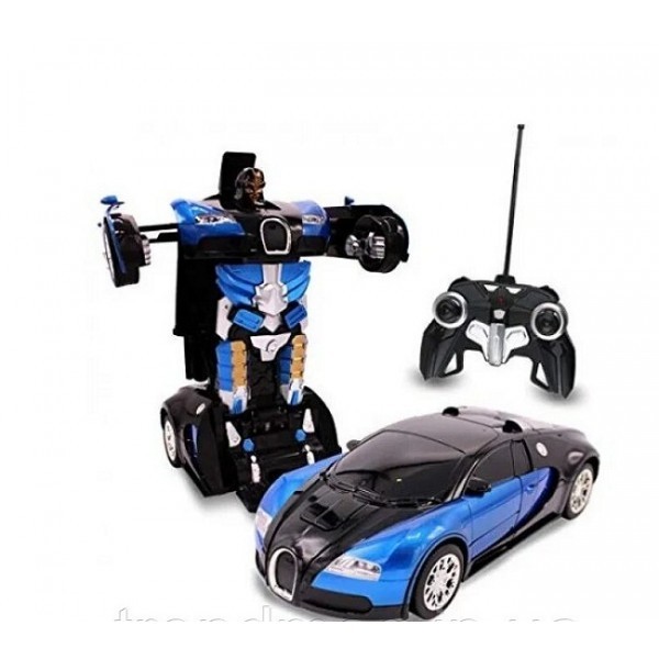 

Машинка трансформер OB4 NEW Bugatti Robot Car Автобот с пультом радиоуправления (Scale 1:18) Синия