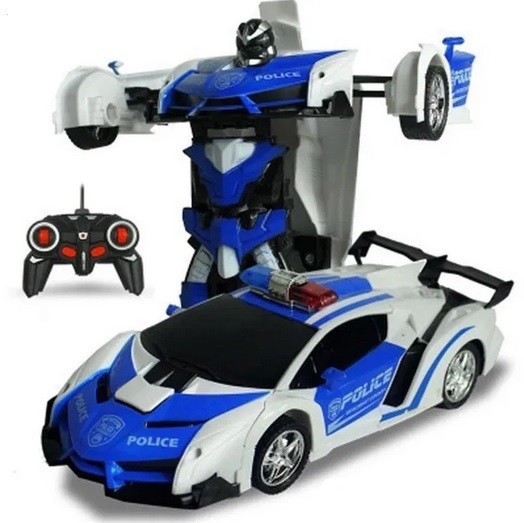 

Машинка трансформер OB4 POLICE Lamborghini Robot Car Автобот с пультом радиоуправления (Scale 1:18) Blue/White