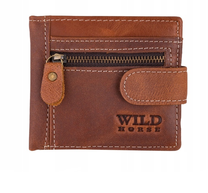 

Кошелек кожаный мужской Wild Horse 9.5 х 11 х 2 см, светло-коричневый