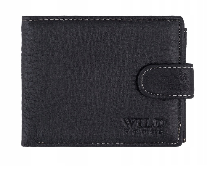 

Кожаный мужской кошелёк Wild Horse 9.5 х 12.5 х 2 см, черный