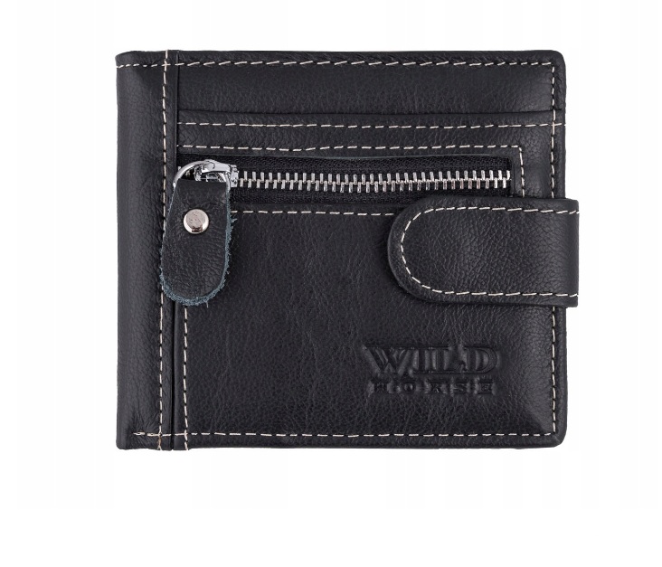 

Кошелек кожаный мужской Wild Horse 9.5 х 11 х 2 см, черный