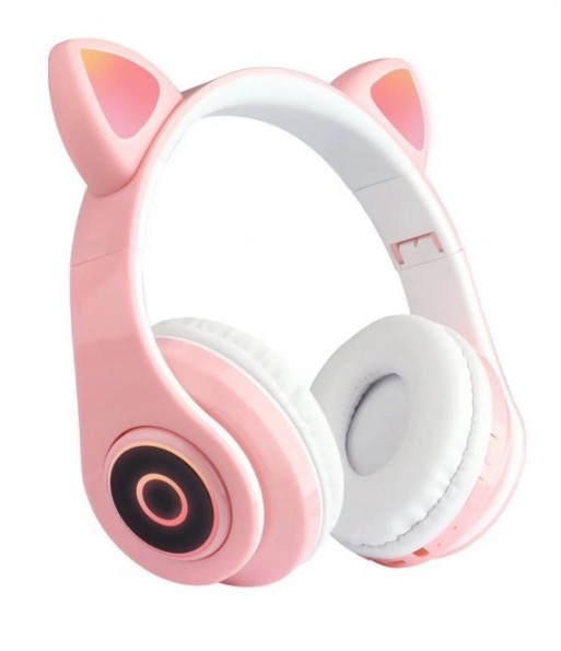 

Беспроводные Bluetooth наушники CXT-B39 Cat Ear с ушками и LED подсветкой Розовый