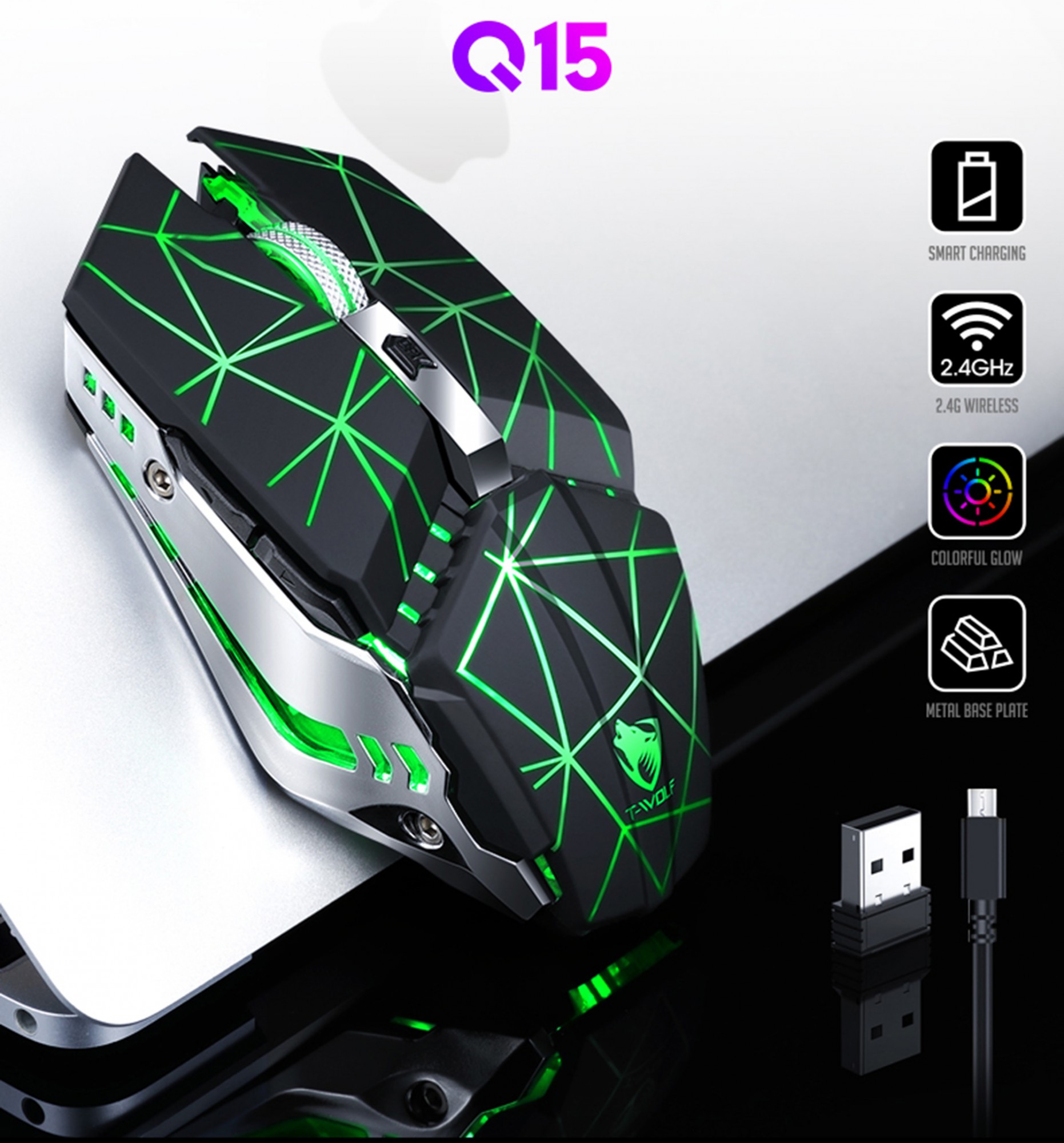 

Мышь беспроводная Thunder Wolf Q15 2.4GHz USB бесшумная с подсветкой (sv0387)