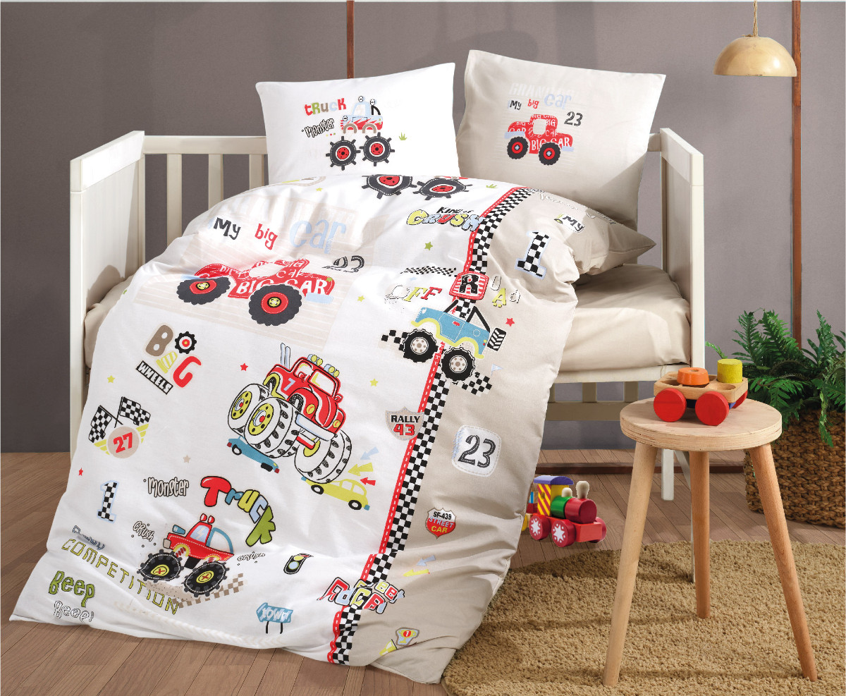 

Постельное белье в детскую кроватку Clasy 100x150 Ranforce Truck, Турция Код 8508