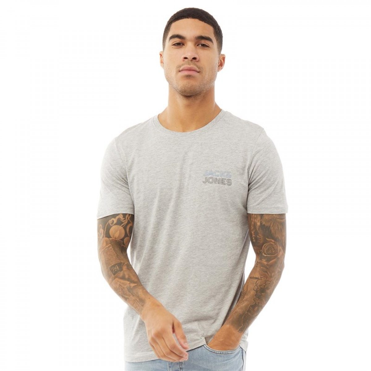

Футболка JACK AND JONES Jcolexus Neck Light Grey Melange Light Grey, S (44)