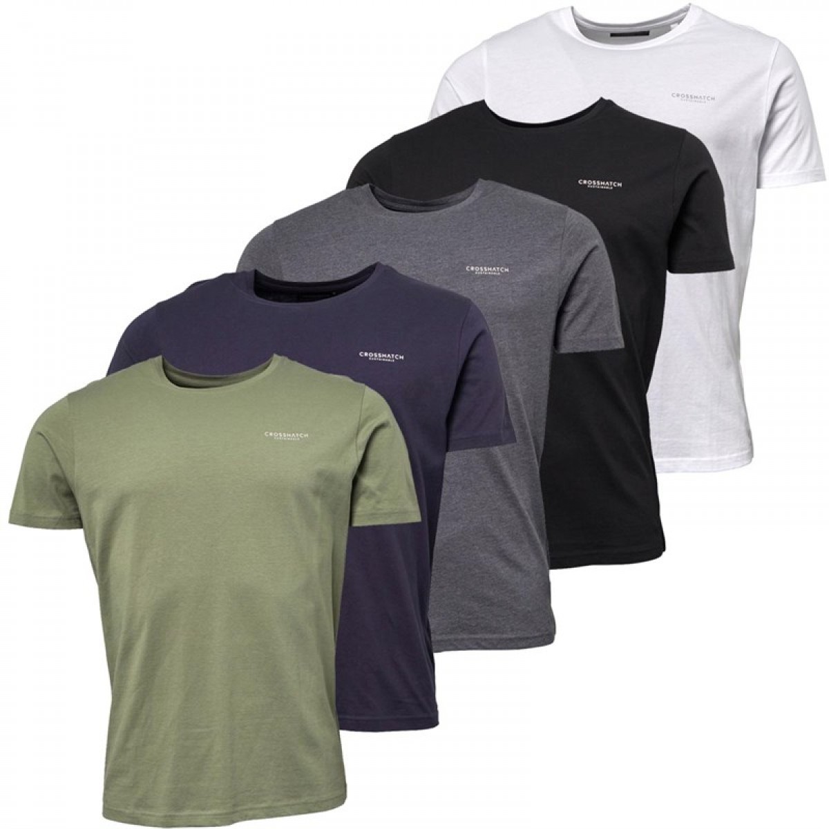 

Футболка Crosshatch Five Pack s Black/Charcoal/Marl/White/Light Khaki/Navy Multi, S (44)