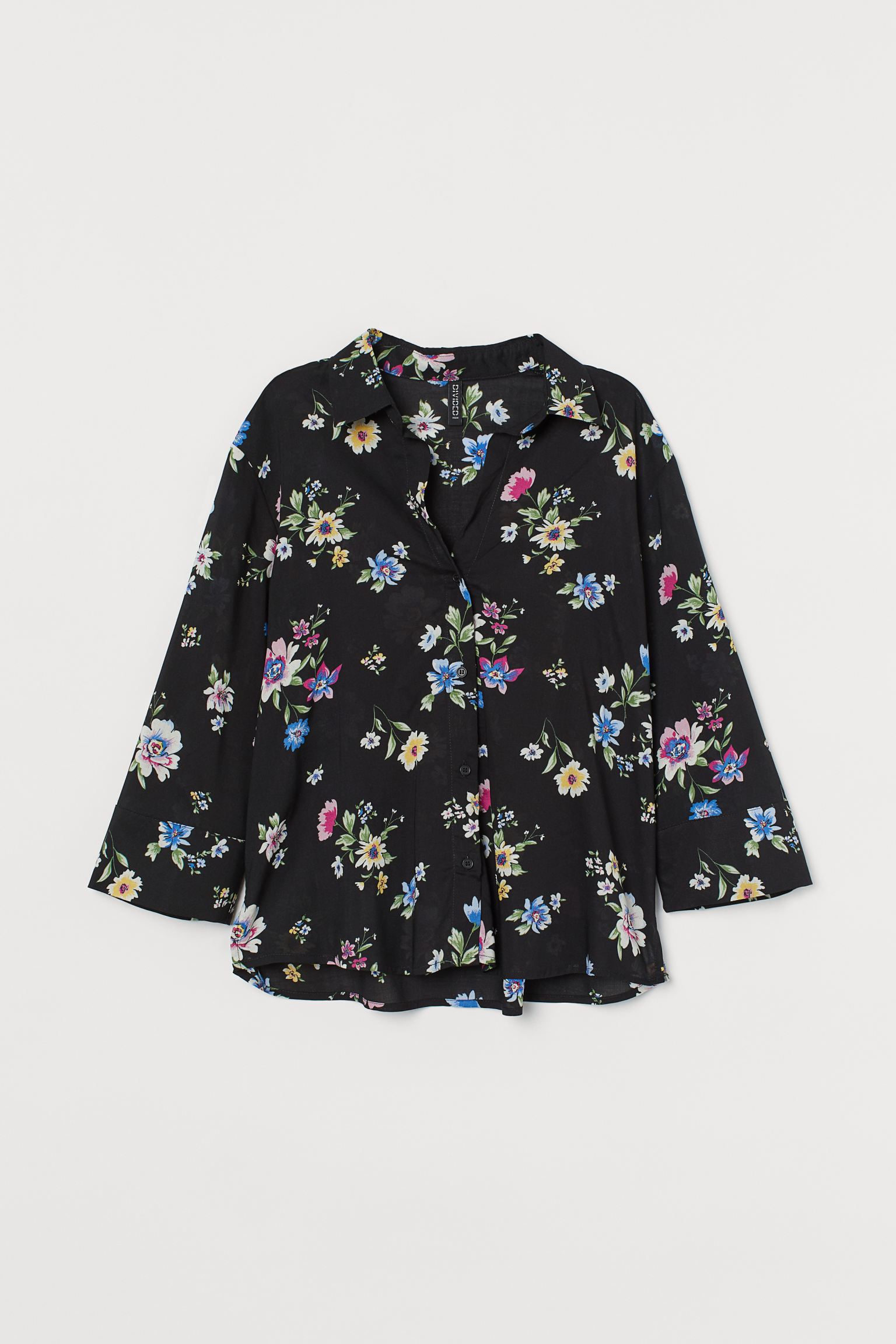 

Блуза H&M  черный цветы 27038162411, Блуза H&M 38 черный цветы 27038162411