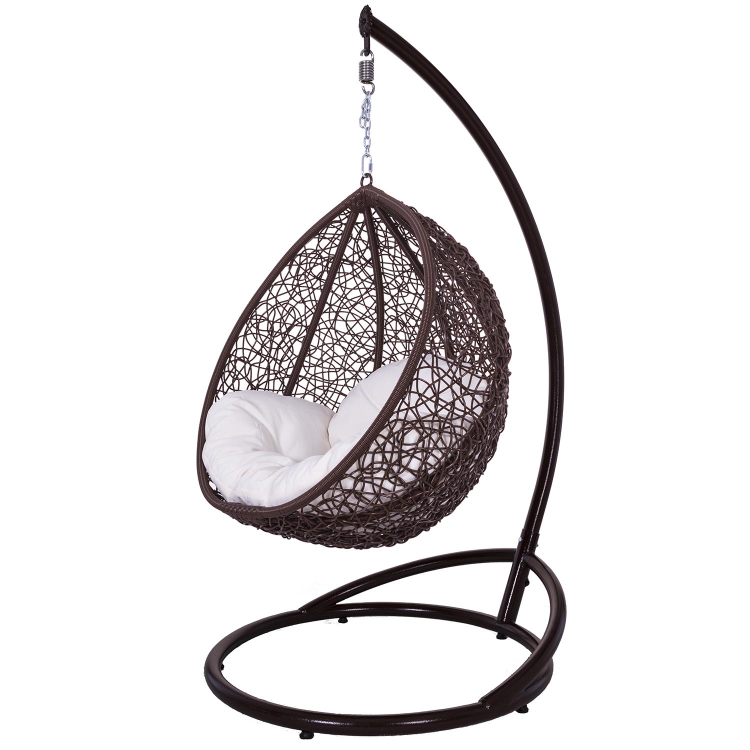 

Подвесное кресло кокон Гарди Кидс искусственный ротанг шоколад/металл коричневый, цвет подушки шампань Украинские конструкции