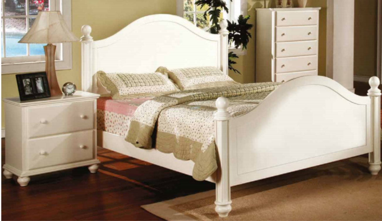 

Двуспальная кровать Севилья из натурального дерева ольха 160х200 палитра RAL-9003 Venger