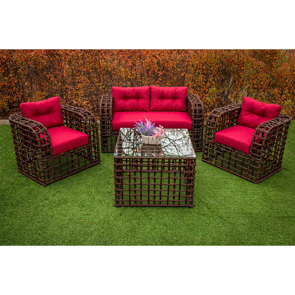 

Комплект мебели из искусственного ротанга для сада Морган коричневый Украинские конструкции