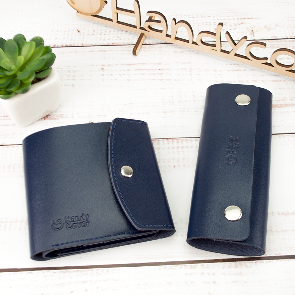 

Женский подарочный набор Handycover №48 синий (кошелек и ключница)
