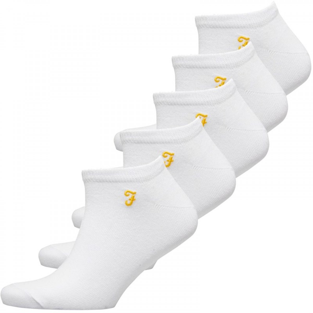 

Носки Farah Urmston Five Pack Trainer Line White White, 40-45