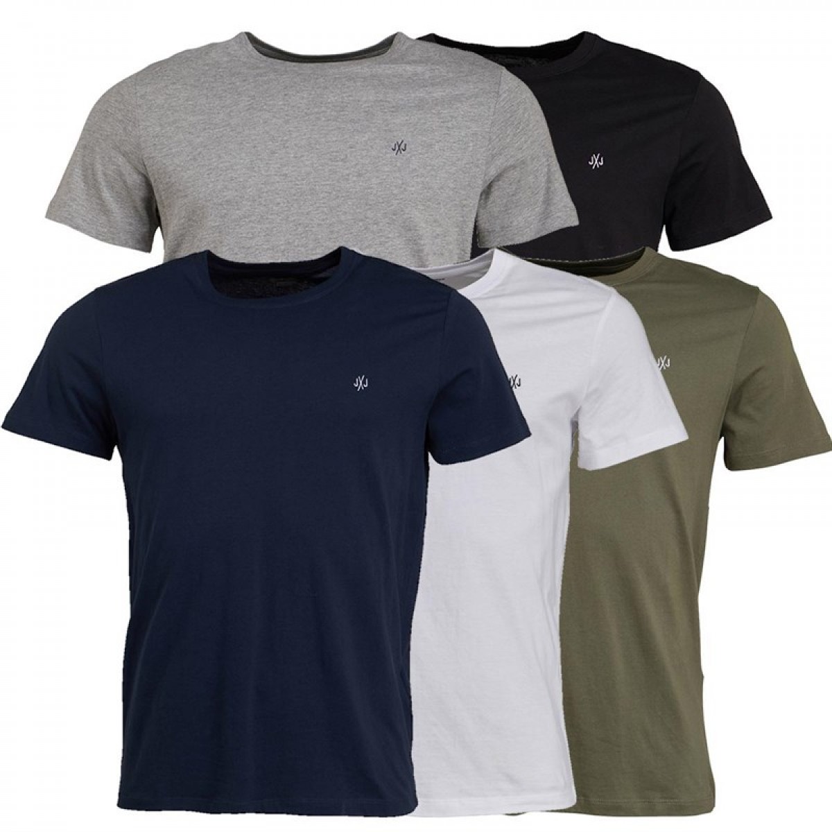 

Футболка JACK AND JONES JXJ Five Pack s White/Black/Light Grey Marl/Navy/Khaki Black, XS (42)