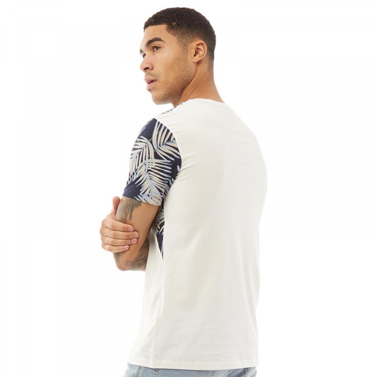 

Футболка JACK AND JONES Sten Fabric Neck Ashley Blue Off White, S (44)