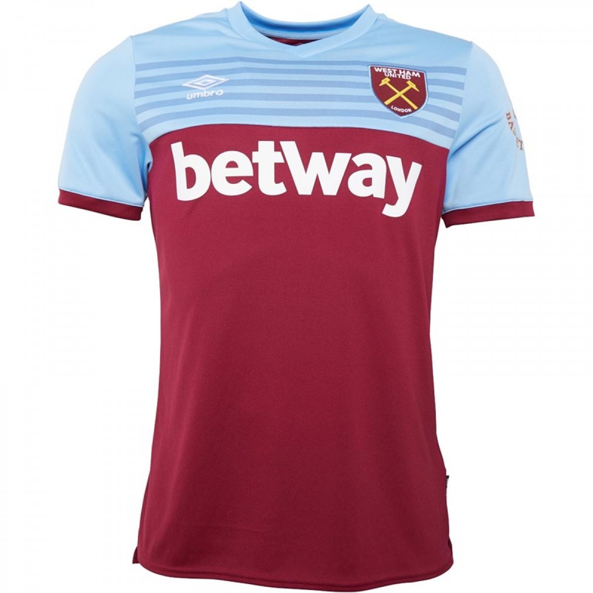

Футболка Umbro WHUFC West Ham United Home Football Jersey Claret/Blue Pale Blue, XL (50)