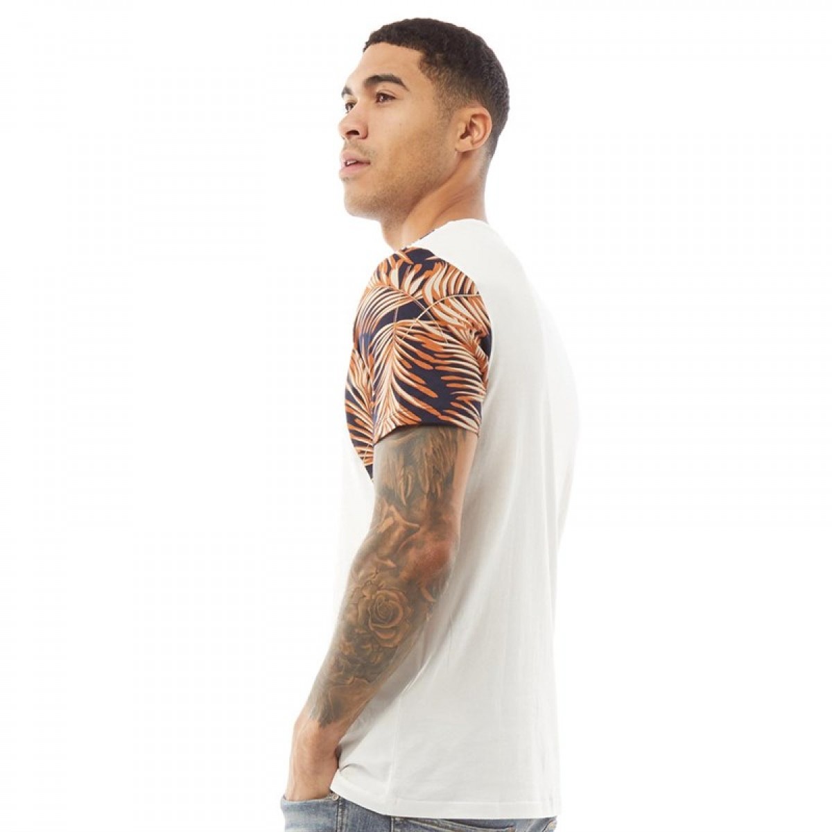 

Футболка JACK AND JONES Sten Fabric Neck Glazed Ginger White, M (46)