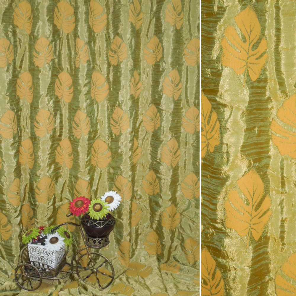 

Фукра для штор листья оливково-бежевая, ш.270 (31538.020)