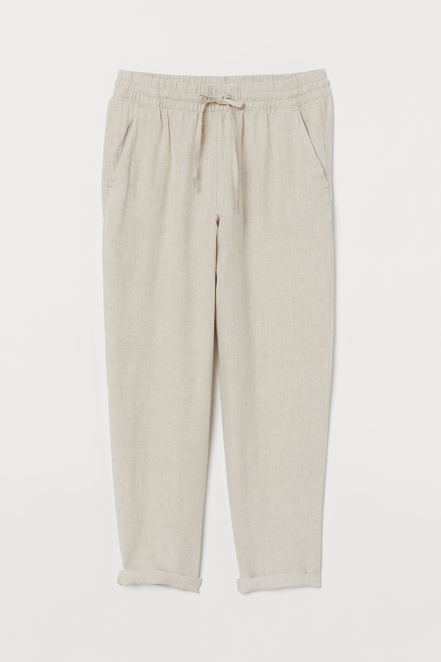 

Брюки льняные H&M 44 светло бежевый 2036909369