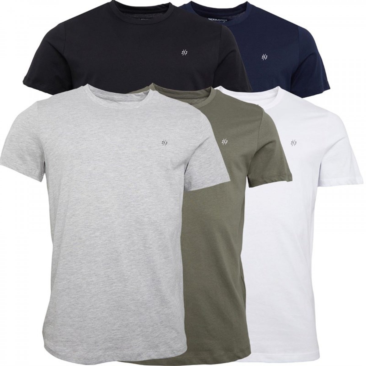 

Футболка JACK AND JONES JXJ Five Pack  Navy/White/Grey/Khaki/Black Multi,  (44, Футболка JACK AND JONES JXJ Five Pack s Navy/White/Grey/Khaki/Black Multi, S (44)