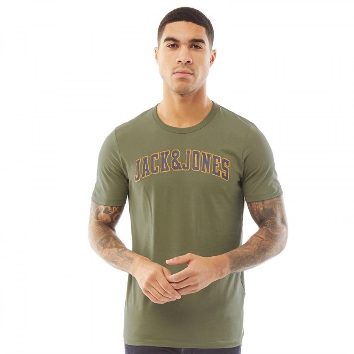 

Футболка JACK AND JONES Jjcrossing Neck Dusty Olive Olive Green, S (44)