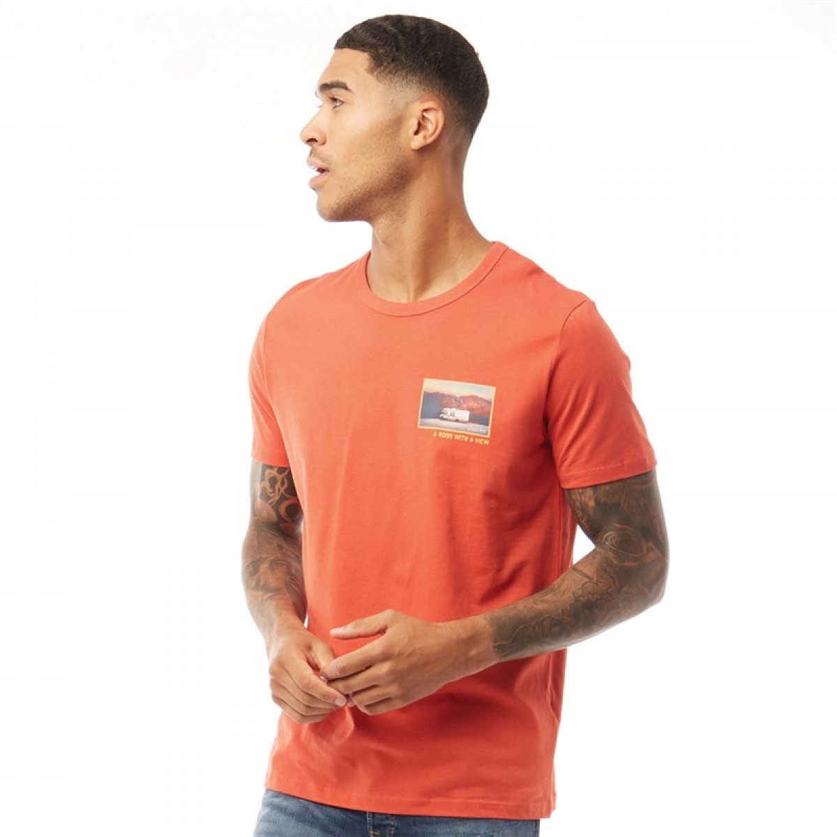 

Футболка JACK AND JONES Roberto Neck Chili Orange, S (44)