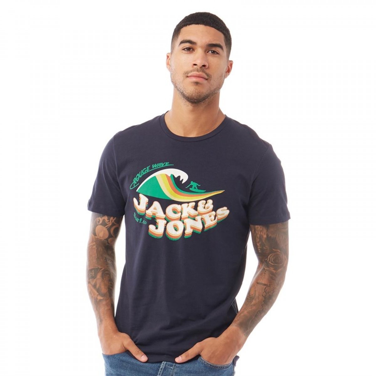 

Футболка JACK AND JONES Breaky Neck Sky Captain Navy, M (46)