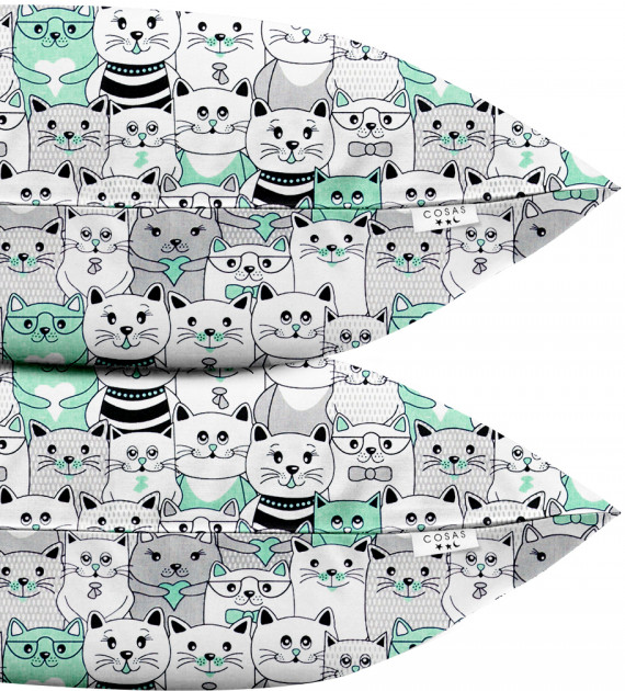 

Набор наволочек Cosas Бязь Set Pillow Cats 40х60 см 2 шт Gray