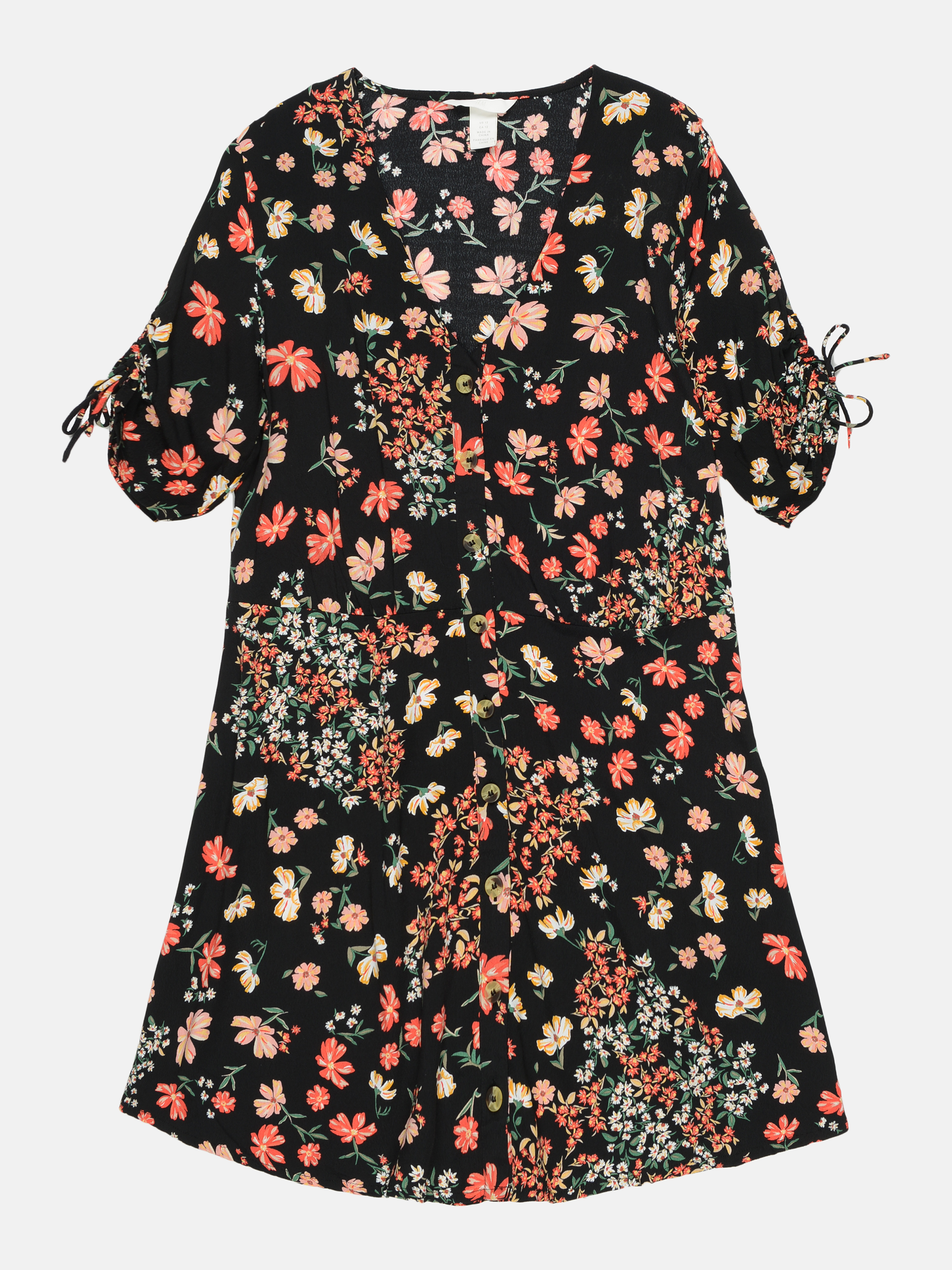 

Платье H&M 44 черный цветы 2024545364