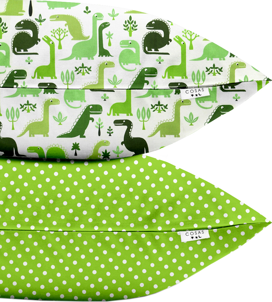 

Набор наволочек Cosas Бязь Set Pillow Dino Dots 40х60 см 2 шт Green