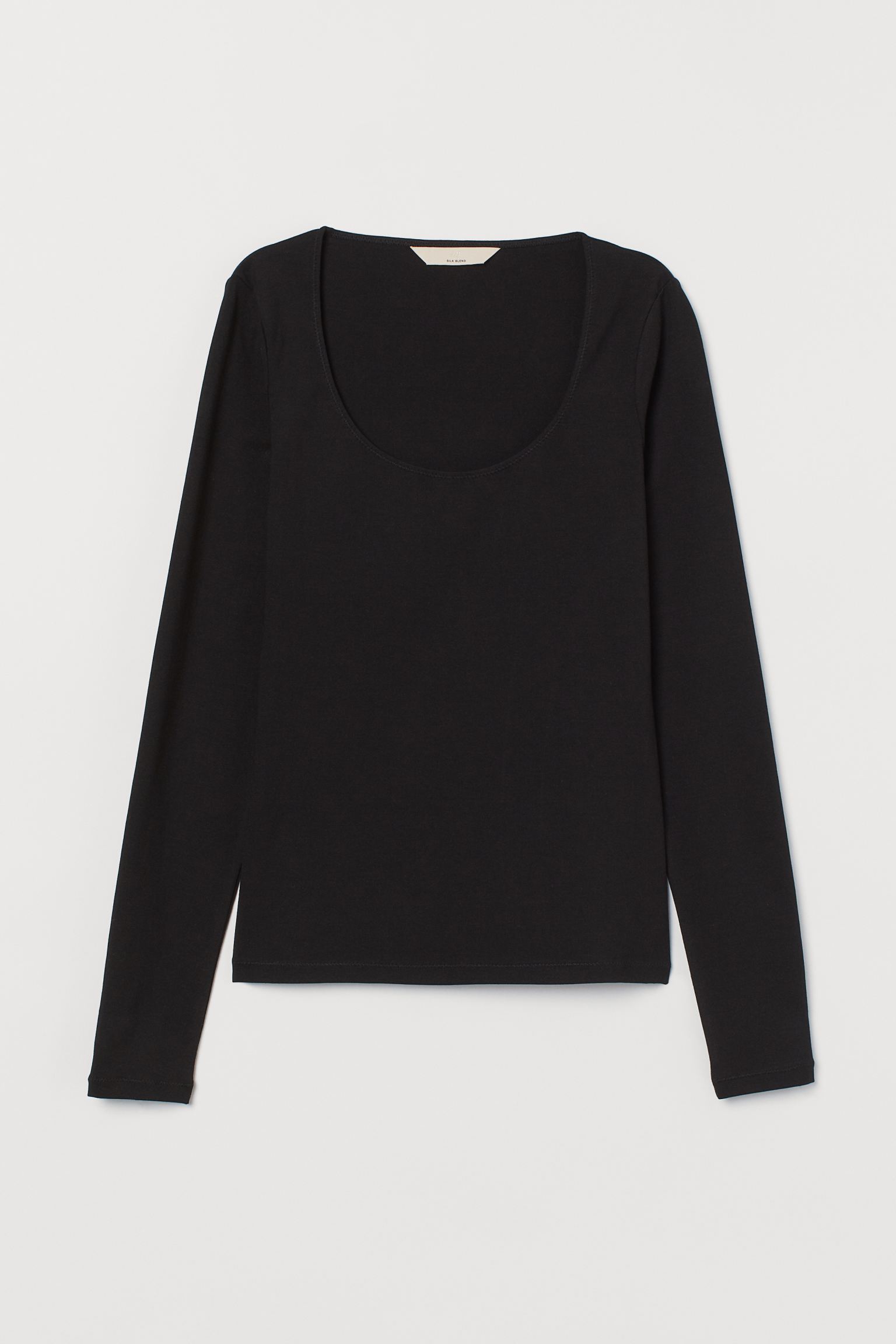 

Лонгслив H&M M черный 1048328241