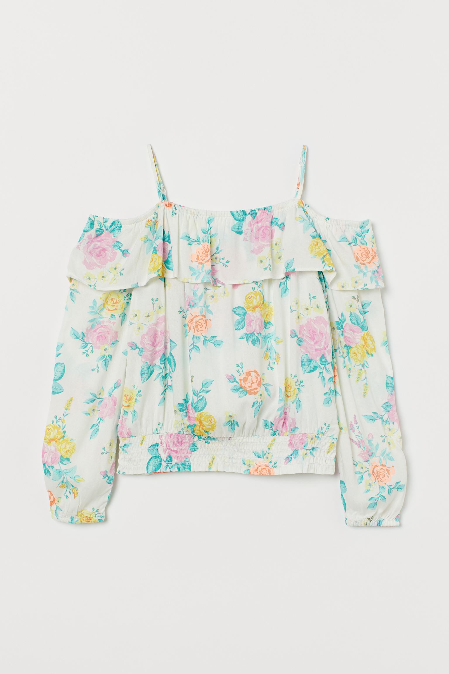 

Блуза H&M 170см белый цветы 30038134151