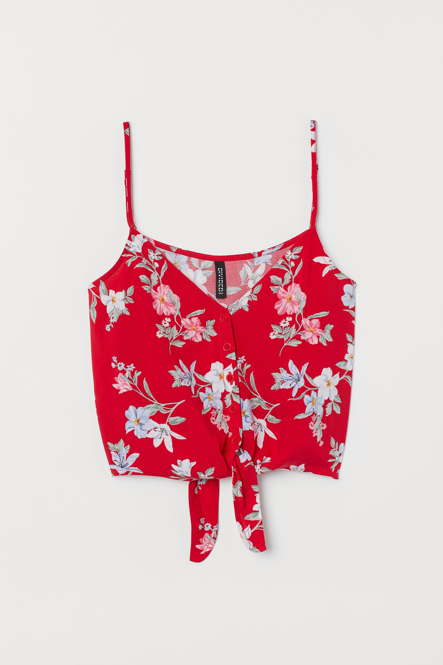 

Майка H&M 36 красный цветы 17037644050