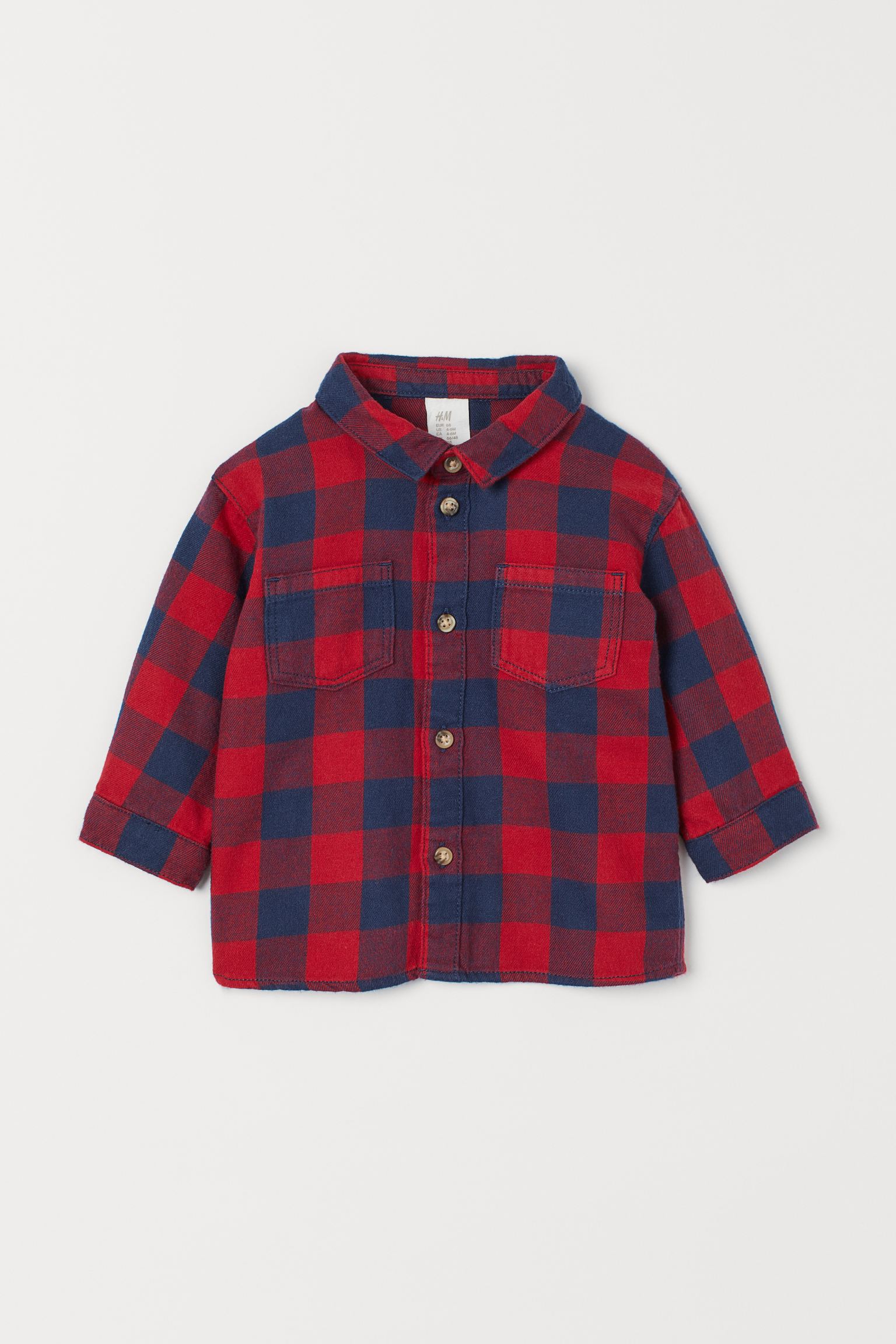 

Рубашка H&M 86см красно синий клетка 28037463092