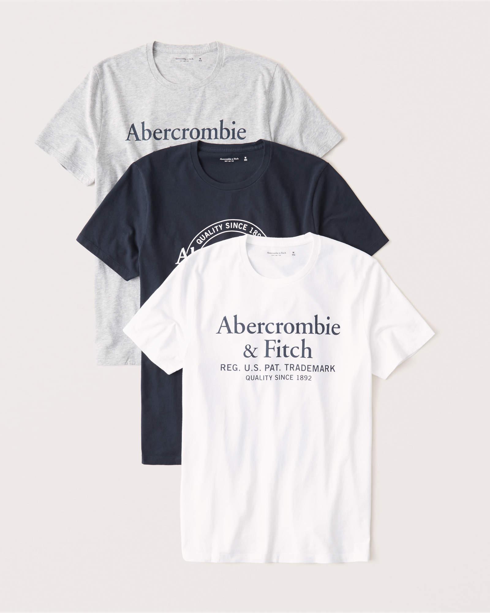 

Набор футболок (3 шт.) Abercrombie & Fitch AF8259M M Белый, темно-синий, серый