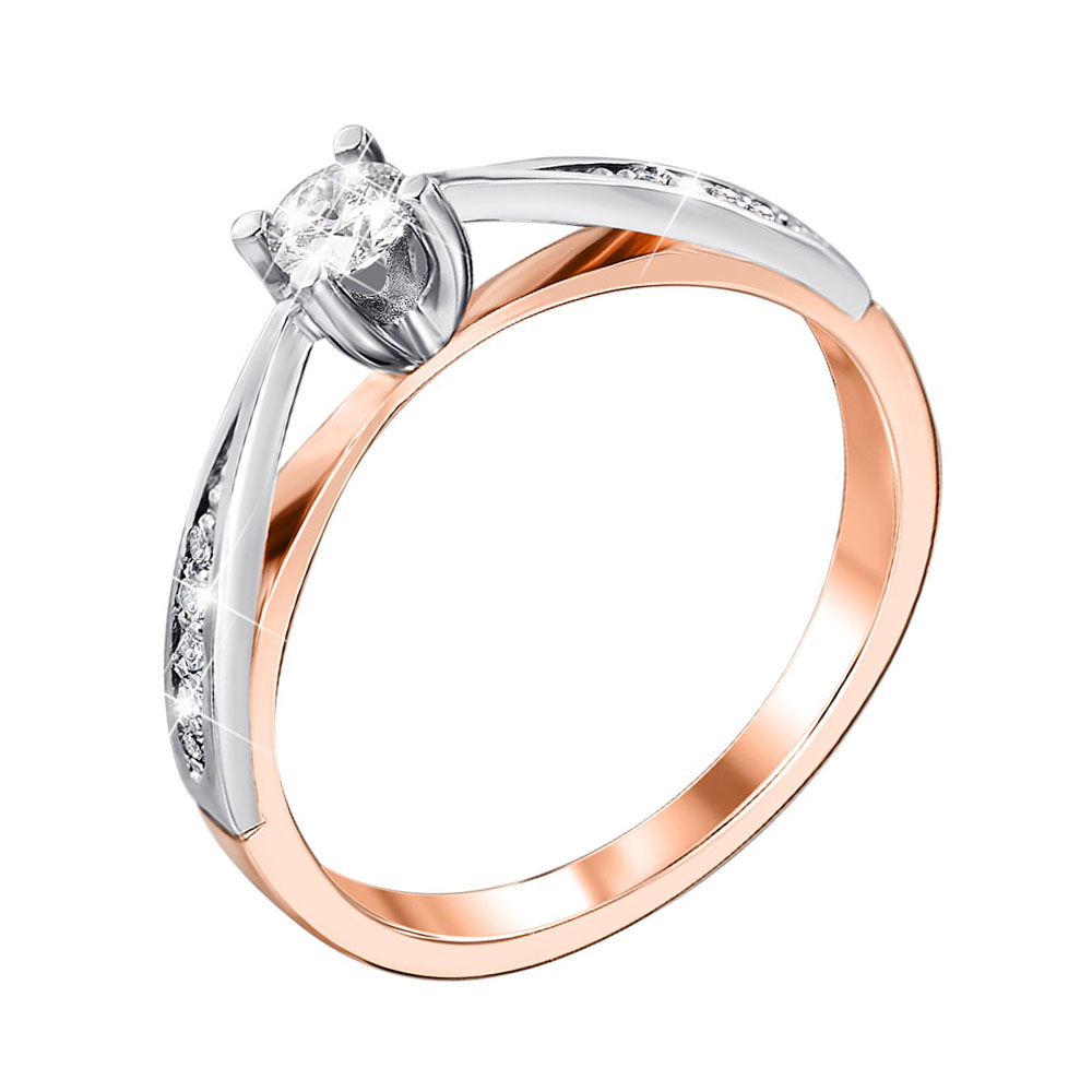 

Золотое кольцо в комбинированном цвете с бриллиантами 000140415 17.5 размера