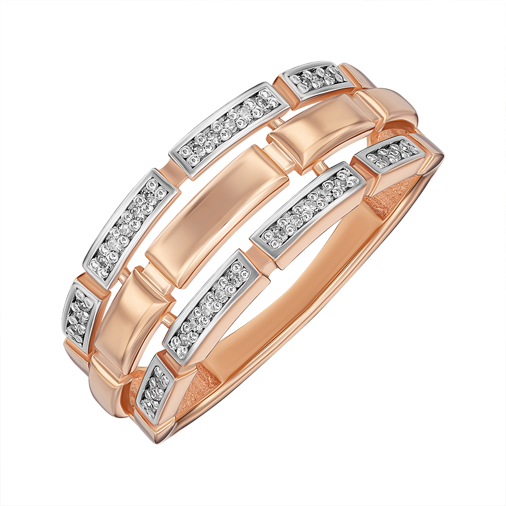 

Золотое кольцо в комбинированном цвете с бриллиантами 000148421 16.5 размера