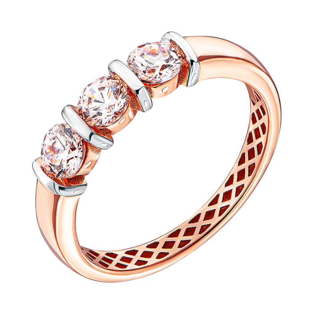 

Золотое кольцо в комбинированном цвете с кристаллами Swarovski 000137693 16 размера