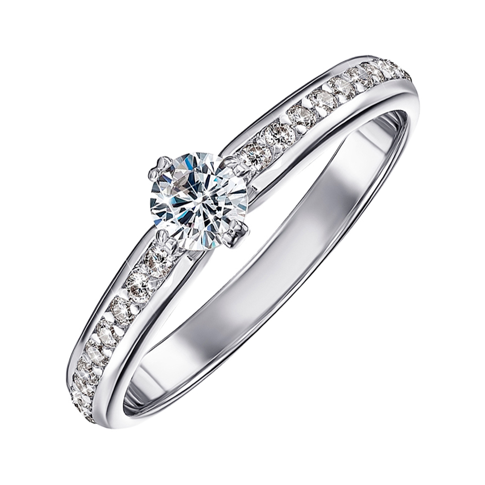 

Золотое кольцо Полина в белом цвете с фианитами 16 размера