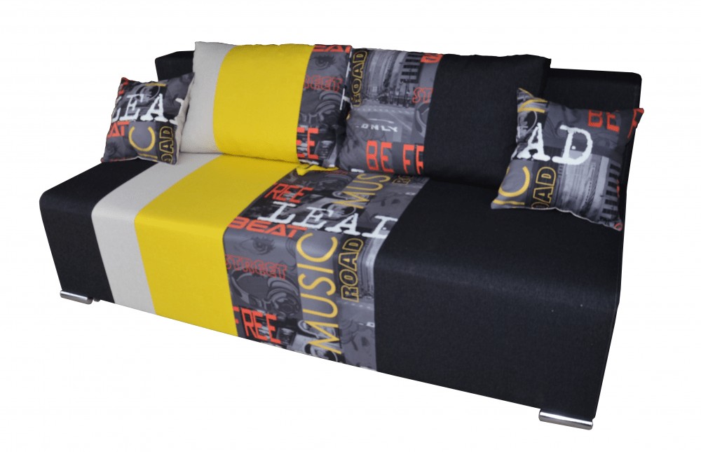 

Ортопедический диван с механизмом раскладывания еврокнижка Данко Стайл №3 чёрно/жёлтый