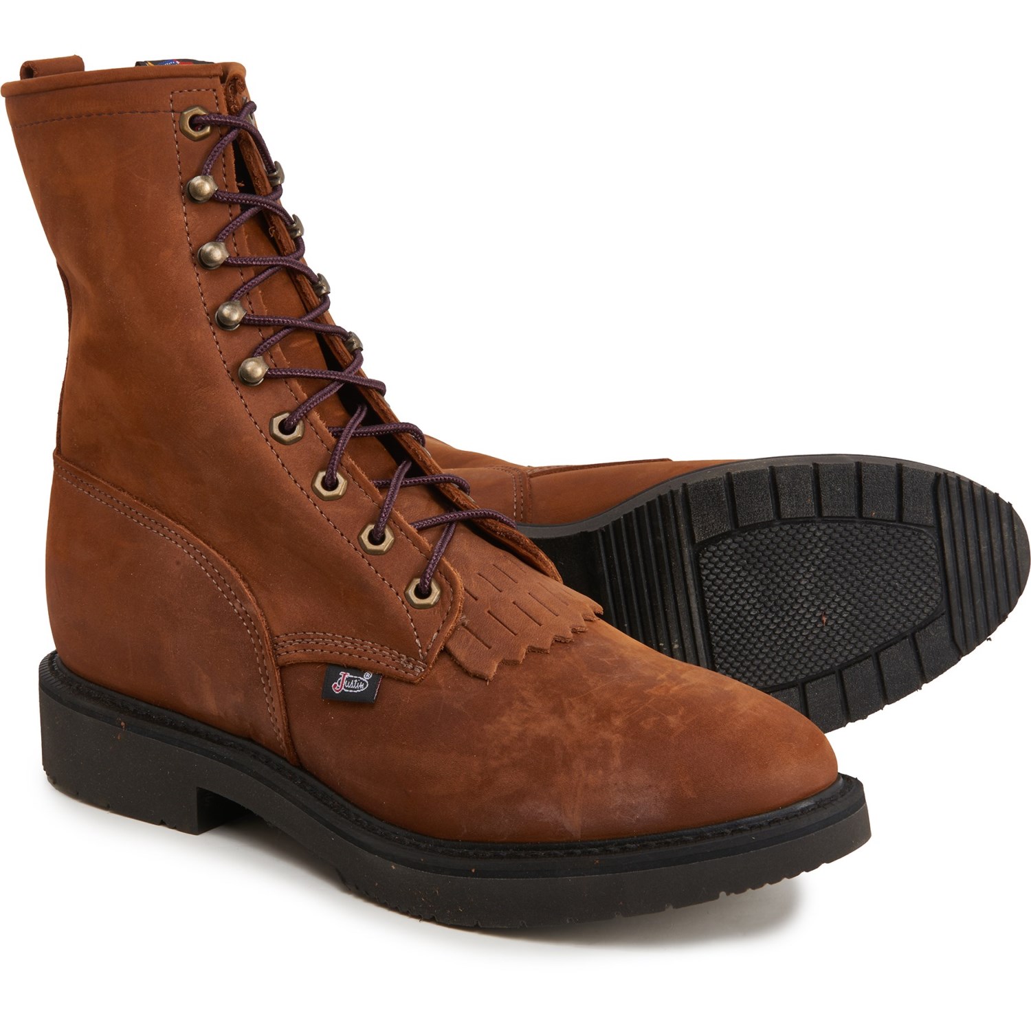 

Ботинки Justin 8 Conductor Lace-Up Work - Leather, Factory 2nds Brown, 46 (310 мм)