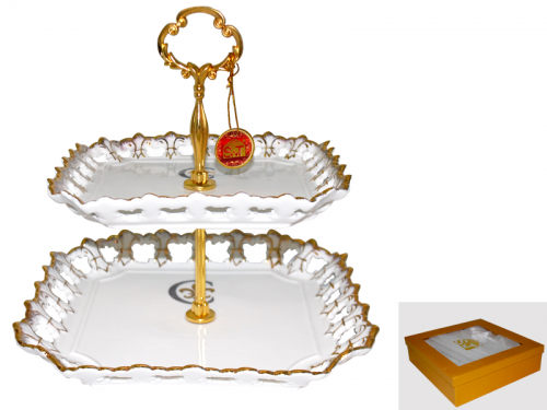 

Конфетница 2х-ярусная Золотая лилия h25см (ниж25см,верх20см) 1шт 30844