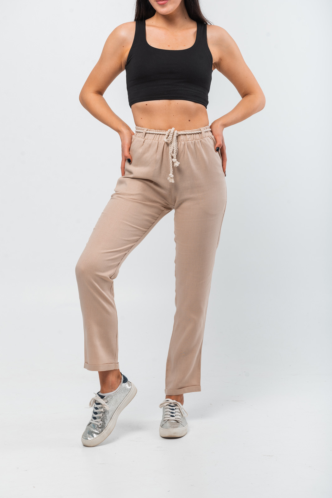Брюки деми Wear me женские из льна летние однотонные M Коричневый 1w/17 ...