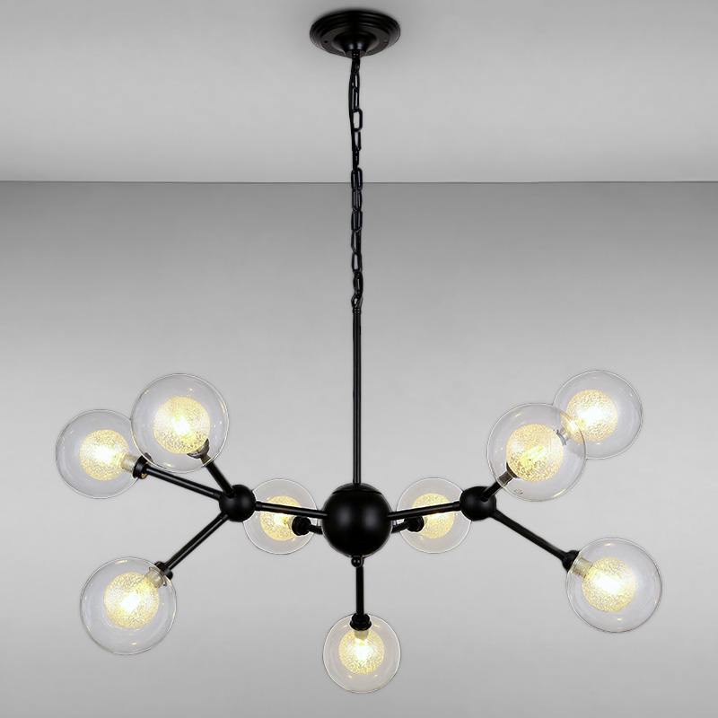 

Люстра подвесная молекула Light House LS-15828-9 BK черная