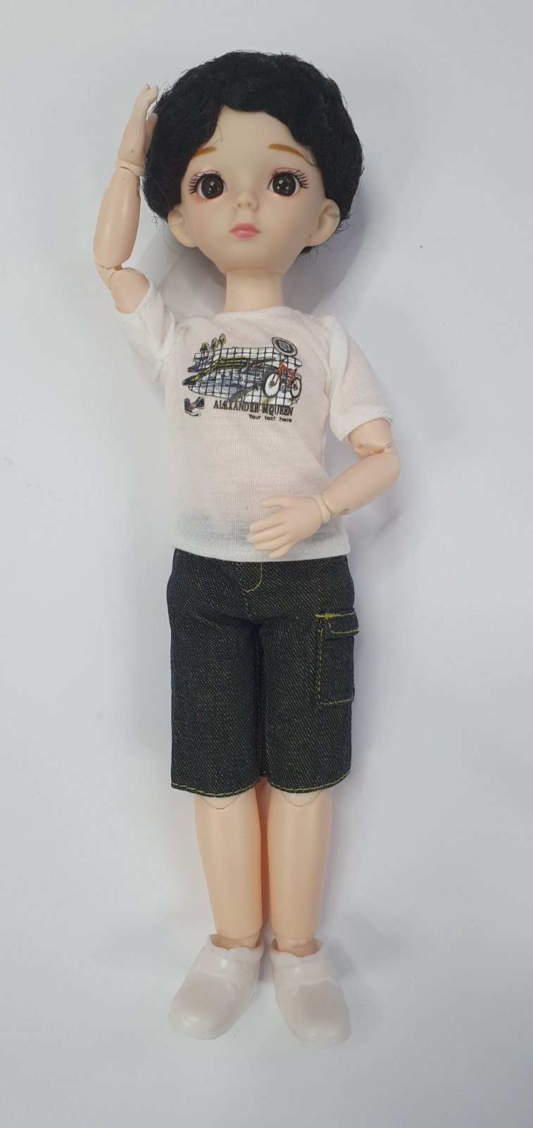 

Кукла-мальчик BJD с 3D глазами карого цвета, кучерявые волосы, 30 см М0004