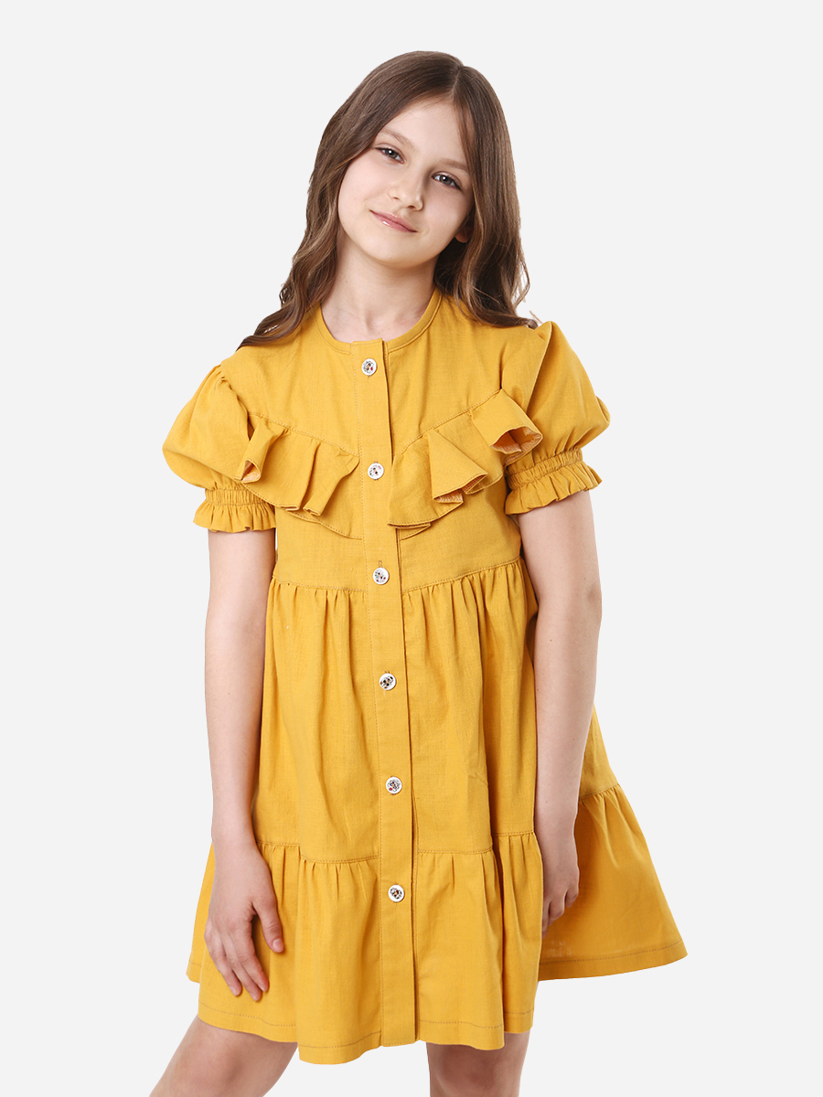 Акція на Дитяче літнє плаття для дівчинки Timbo P070643 92 см Гірчичне від Rozetka