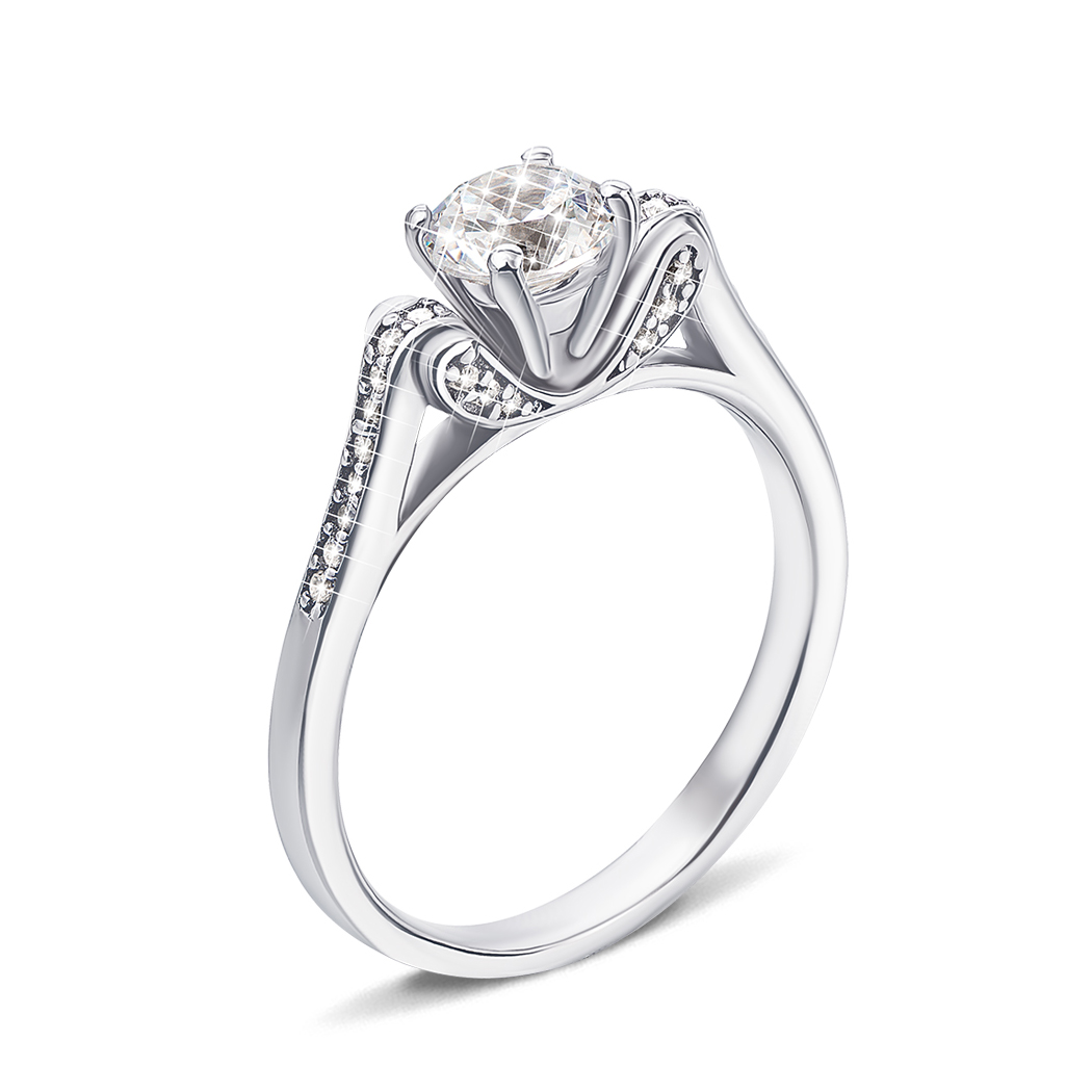 

Серебряное кольцо с фианитами 000136372 16.5 размера