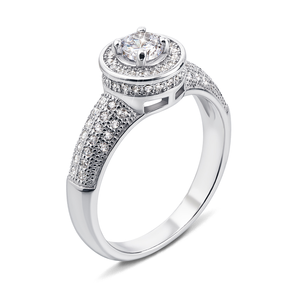 

Серебряное кольцо с фианитами 000136952 17.5 размера