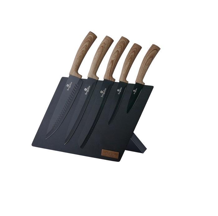 

Набор ножей на магнитной подставке Berlinger Haus Ebony Maple Collection 6 предметов BH-2521