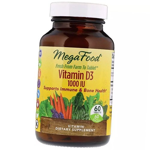 

Витамин Д3, Vitamin D3 1000, Mega Food 60таб (36343034)