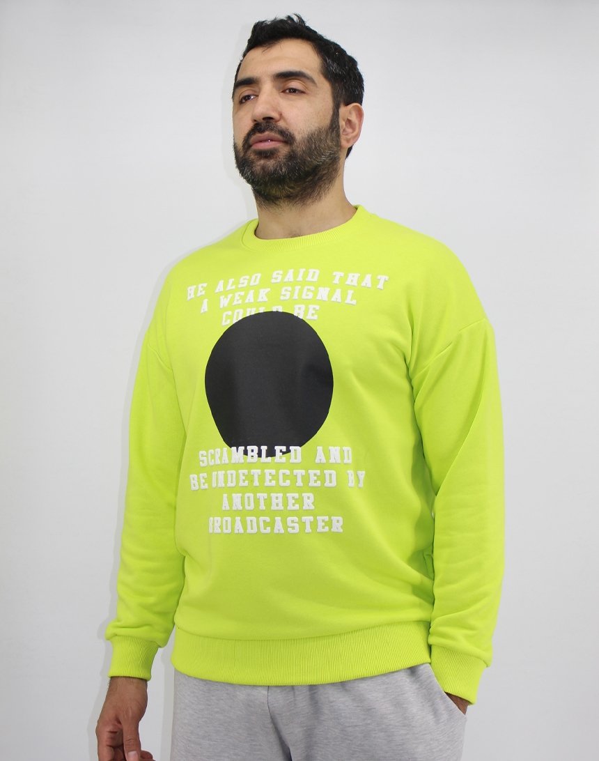 

Свитшот Breezy с черно-белым принтом в ярком оттенке S лайм (2042 lime yellow)